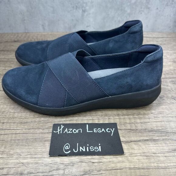 Clarks Shoes - CLARKS~Women’s~Collection Ultimate Comfort Navy Blue Suede Slip-On Shoes US 7 M